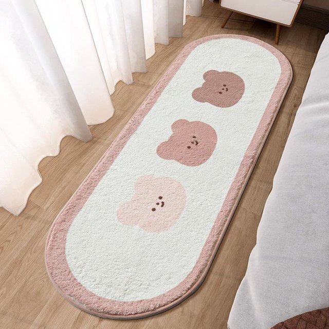 Kinder Teppich mit Herz-Motiv in Pink für das Schlafzimmer, B/B: 60 x 120 cm - Bild 1