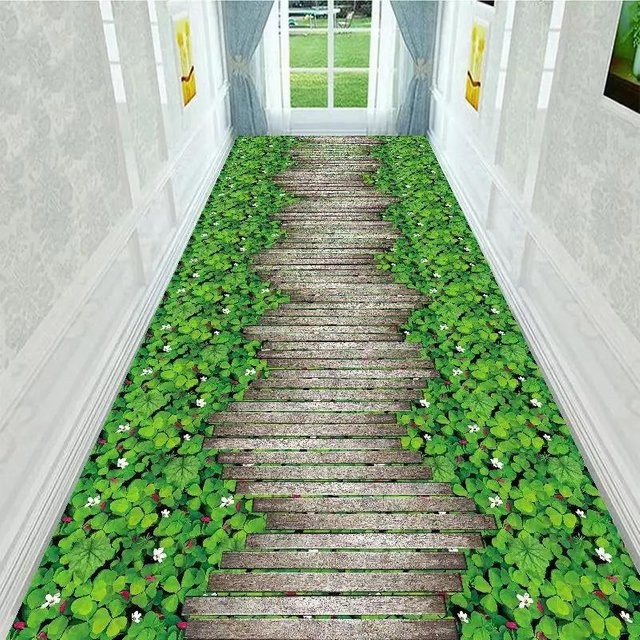 Karpetti Teppich Grüner Gartenweg in 3D-Optik, rutschfest und modern, B/T: 80 x 120 cm - Bild 1