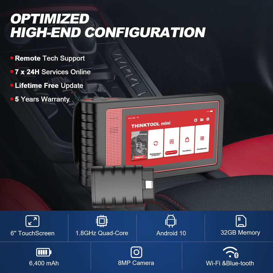 THINKTOOL MINI OBD2-Scanner Diagnosescanner mit 28 Reset-Funktionen in Schwarz - Bild 5