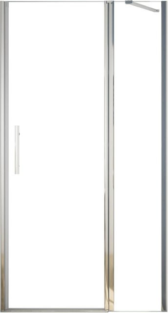 AICA Duschkabine Nischentür mit Drehtür aus 6mm ESG Nanoglas in Transparent, Farbe: Klar/Silber, B: 80 cm, H: 195 cm - Bild 1