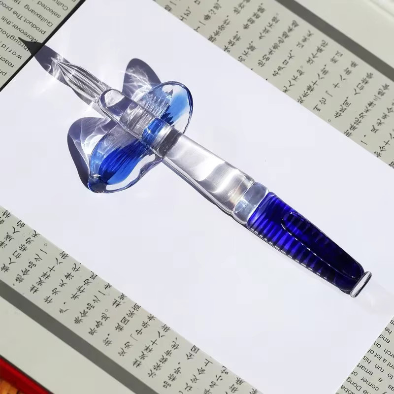 MAJOHN Kristallglas Dip-Pen in Blau und Multicolour für kreative DIY-Tintenarbeiten - Bild 2