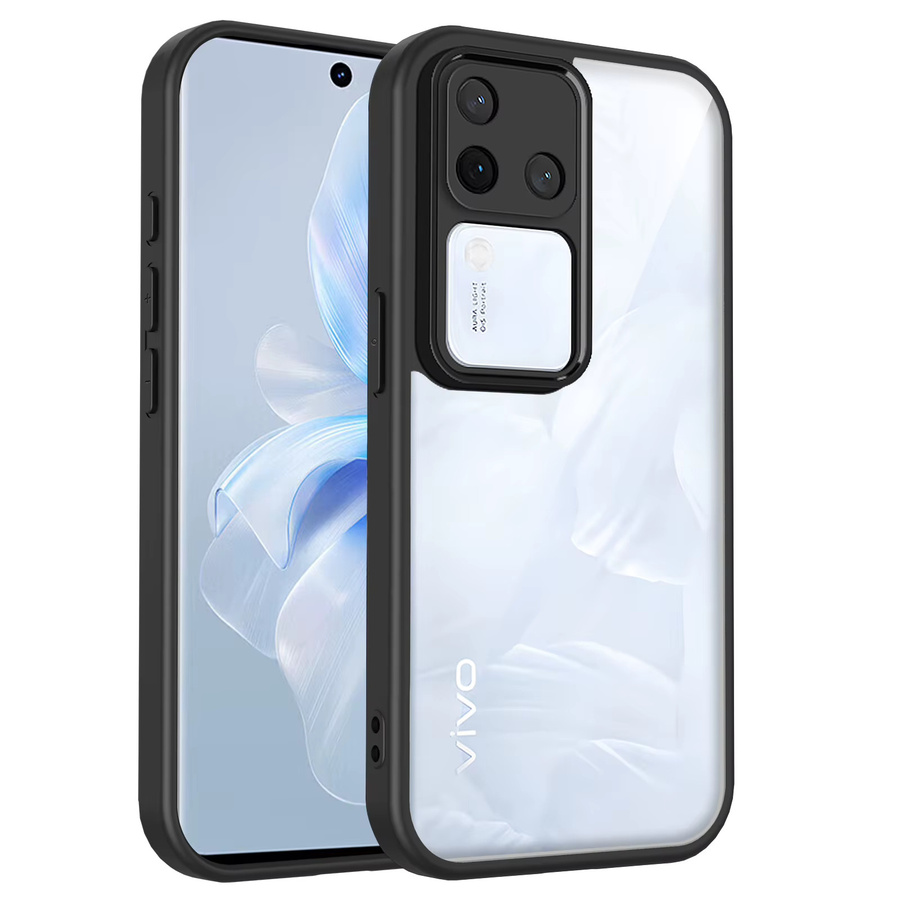 Vivo V30 und Vivo V30 Pro Handyhülle mit Air Cushion Silikon Bumper und matter transparenter Hartschale Rückseite - Bild 2