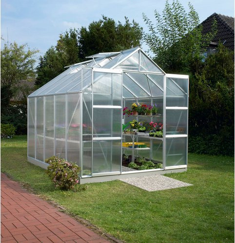 VITAVIA Gewächshaus Mars Plus 8300 aus Aluminium in Silber, B: 257 cm, H: 232 cm, L: 321 cm - Bild 1