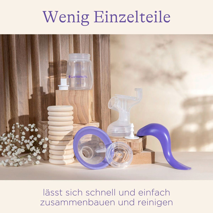 Lansinoh Handmilchpumpe Easy-Express in Lila, BPA-frei und aus Silikon - Bild 3