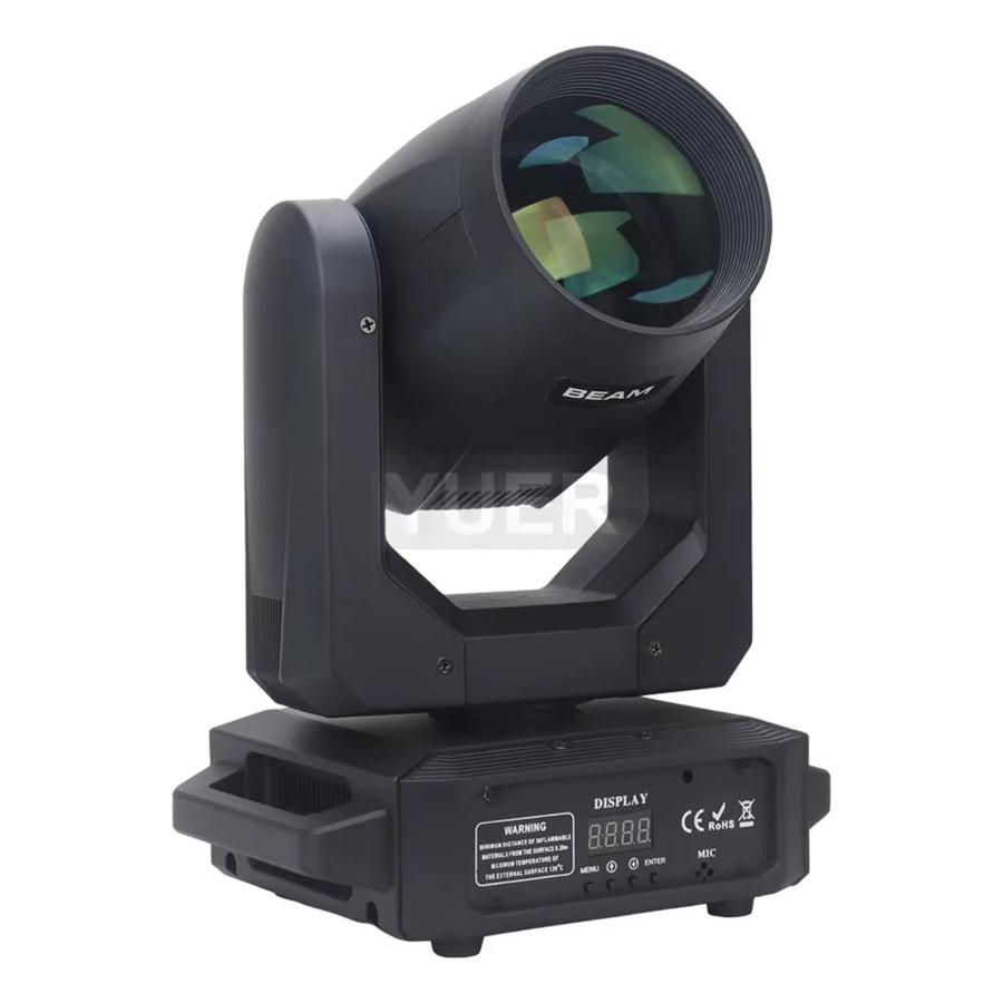 Yuer 16er Set LED Moving Head Beam Spot 200W mit rotierenden Prismen und Regenbogeneffekt in Schwarz für DJ, Disco und Bühne - Bild 2