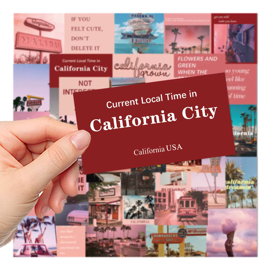 50 oder 100 Stück minimalistische California Street Theme Aufkleber, wasserfeste kreative Sticker in Multicolour für Koffer, Schreibwaren und Scrapbooks - Bild 3