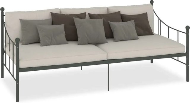 vidaXL Tagesbett-Rahmen aus Metall in Grau, B/T: 90 x 200 cm - Bild 1