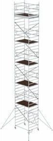 MUNK Klappgerüst aus Aluminium in Silber mit Ausleger, Plattformhöhe: 10,80 m, Breite: 135 cm, Länge: 180 cm - Bild 1
