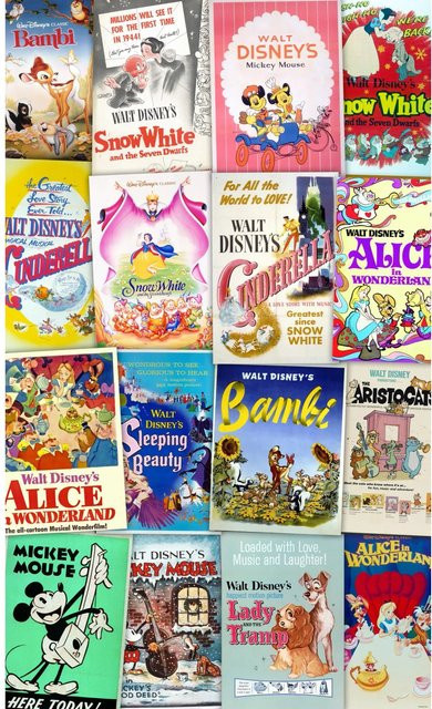 Komar Fototapete Vlies Disney Movie Posters Retro Girls Multicolor B: 120 cm, H: 200 cm - Bild 1