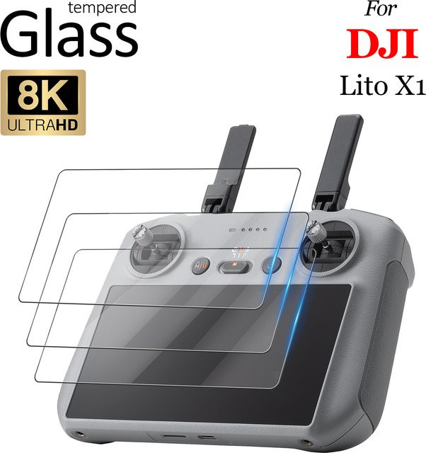 3er-Set HD Displayschutzfolie aus gehärtetem Glas für DJI Lito 1 X1 Fernbedienung, transparent - Bild 1