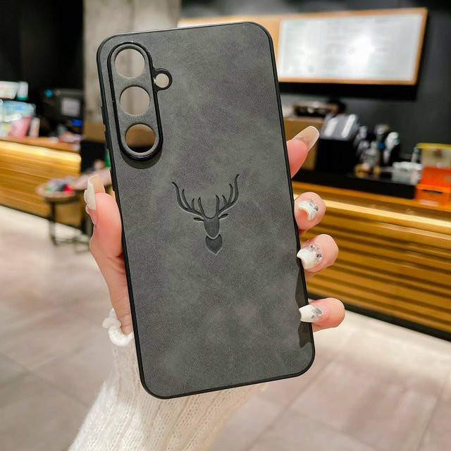 Stoßfeste Wildleder Schutzhülle für Samsung Galaxy S24 S23 S22 S21 Ultra Plus A55 A35 A25 A54 A34 A14 A53 A33 in Grau - Bild 1
