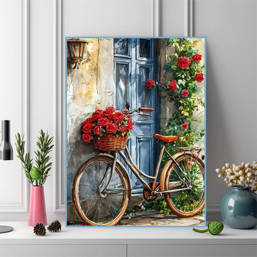Momoart Diamant-Mosaik DIY Set mit Blumenmuster für Erwachsene, Rund, Mehrfarbig - Bild 3