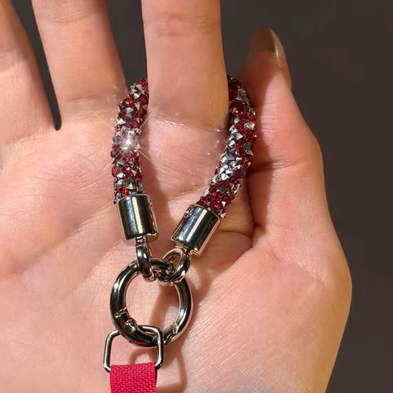 WSSHE Schlüsselanhänger, Kristall-PU-Leder-Seil, Bunte Bonbonfarben, Unisex - Bild 3