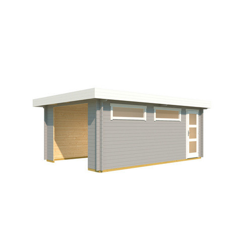 Blockgarage Lasita Maja Canberra aus Holz in Grau, B/T: 422,7 x 600 cm - Bild 2