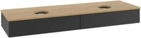 V&B Waschtischunterschrank Antao mit Frontstruktur und Beleuchtung in Eiche Honig Braun, B/T/H: 160 x 50 x 50 cm - Bild 1