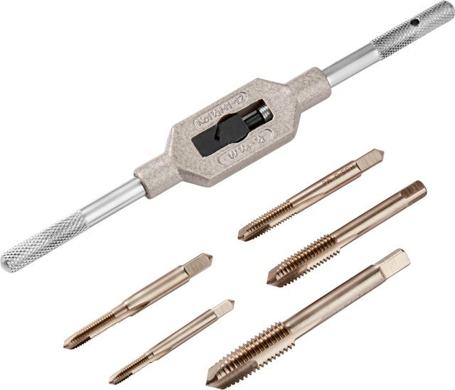 LUX-TOOLS Gewindebohrer-Set M4 - M10, 6-teilig, Edelstahl, Silber - Bild 1