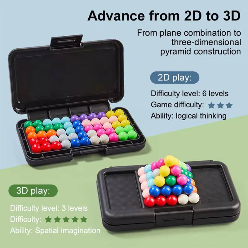 KNYYSECQ 3D Smart Battle Color Pyramid Magic Bead, Perlenspiel, Bunt / Mehrfarbig, ab 3 Jahre - Bild 2