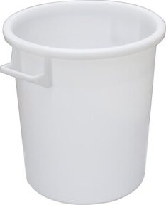 HMH Tonne aus lebensmittelechtem HDPE in Weiß mit 50 Litern Volumen, Höhe: 47 cm, Durchmesser: 46 cm - Bild 1