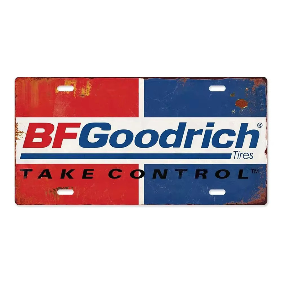 Vintage Reifen Wandschild aus Zinn von Potdemiel für Garage und Auto Shop - Bild 3