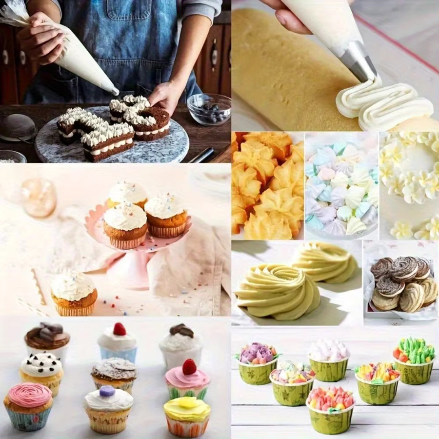 XMSJ Einweg-Spitzbeutel aus transparentem Kunststoff, 100 Stück, extra starke und auslaufsichere Spritzbeutel zum Backen und Dekorieren - Bild 4