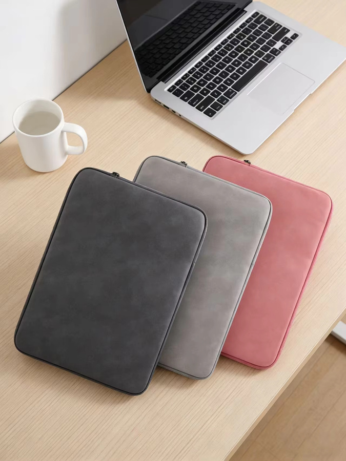 BMAD Laptop Schutztasche aus PU-Leder in Grau für 11 bis 15 Zoll Notebooks und Macbook - Bild 7