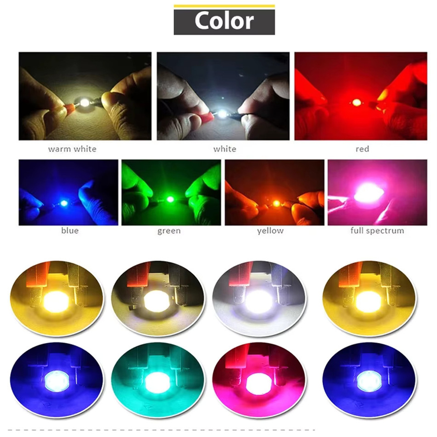 TiaoChongYi Hochleistungs-LED-Chips SMD 1W 3W in verschiedenen Farben RGB Warmweiß Rot Grün Blau Gelb - Bild 3