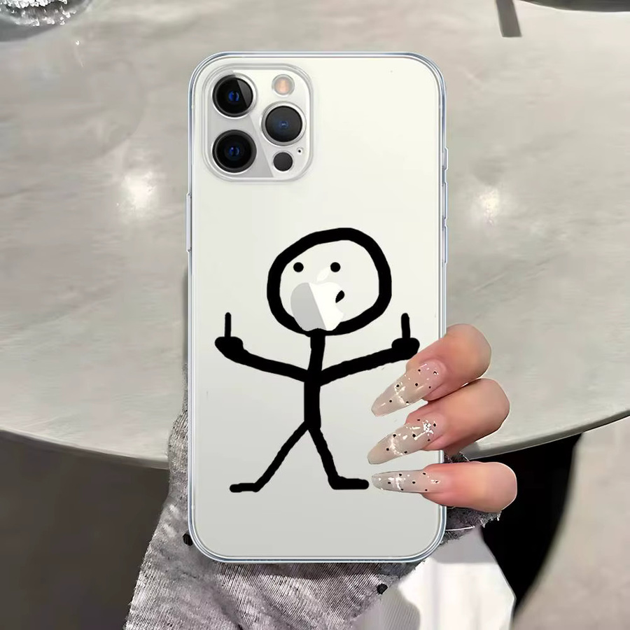 Cartoon Matchman Design TPU Basic Handyhülle für Apple iPhone (verschiedene Modelle) in Transparent - Bild 2