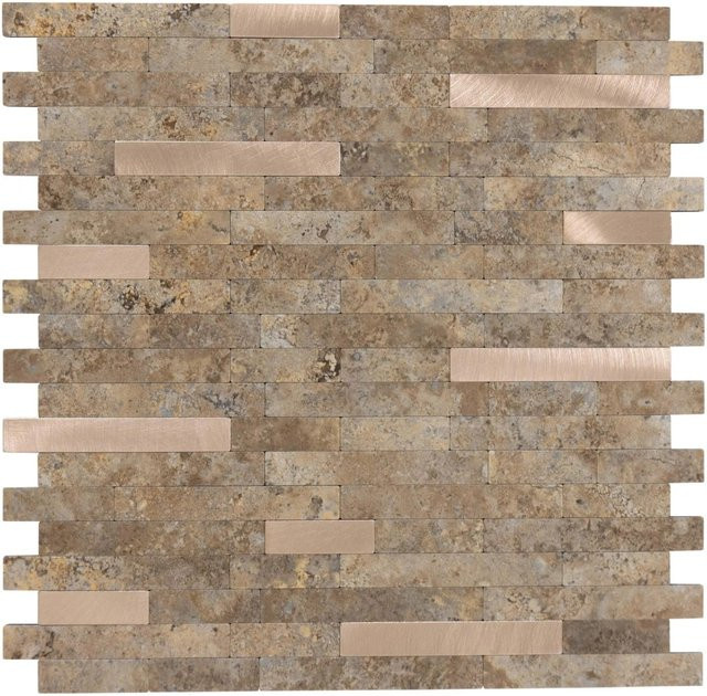 Dalsys Selbstklebende Fliesen in Stein- und Marmoroptik, Beige Gold, 1 m² (11 Stück) - Bild 1