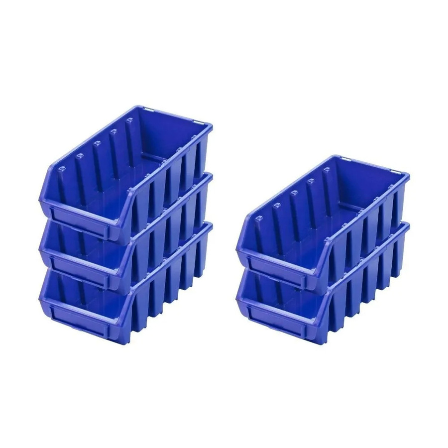 PROREGAL Sichtlagerboxen Set 5er Pack Blau, H x B x T: 7,5 x 11,6 x 21,2 cm - Bild 2