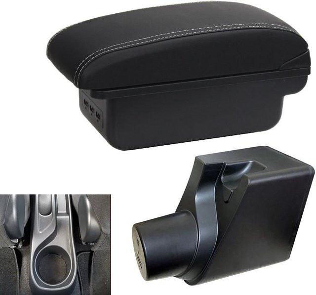Merry Liu Armlehne mit USB-C für Toyota Yaris Hybrid 2015-2021 in Weiß/Schwarz - Bild 1