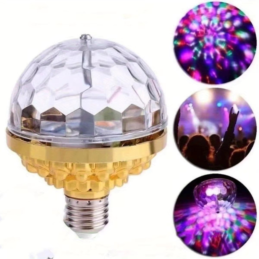 RGB LED Projektor Lampe E27 mit rotierendem Licht für Party und Disco, Mehrfarbig - Bild 5