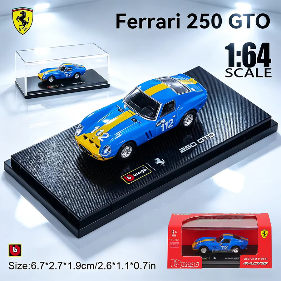 Bburago Ferrari 250 GTO, Druckguss-Automodelle, 1:64, ab 14 Jahren - Bild 2