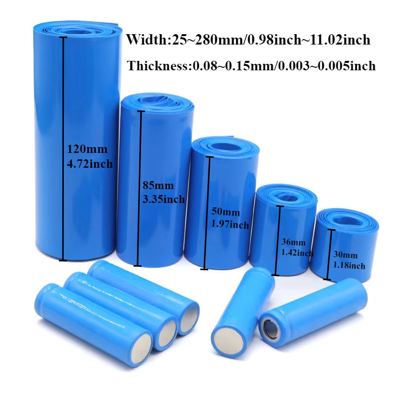 3M PVC-Schrumpfschlauch in Blau für 18650 Lipo-Akkupacks, Breite: 25 mm - Bild 2