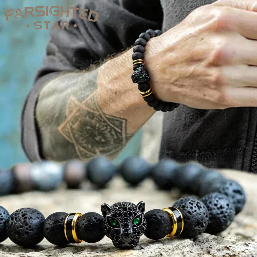 Star Trading Herren-Armband, Lava, Schwarz, Perle - Bild 2