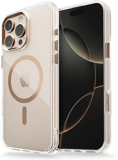 Tuiying002 Magnetische transparente Schutzhülle für iPhone 16 15 14 13 12 11 Pro Max Plus mit MagSafe Unterstützung in Beige - Bild 1