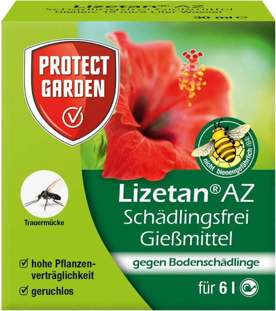Protect Garden Lizetan AZ Schädlingsfreies Gießmittel gegen Trauermücken-Larven für Zimmerpflanzen und Zierpflanzen, 30 ml - Bild 1