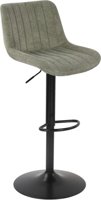 Mömax Barhocker Lovis in Grün/Schwarz mit Stoffbezug und Metallgestell, B/T/H: 46,0 x 52,0 x 111,5 cm - Bild 1