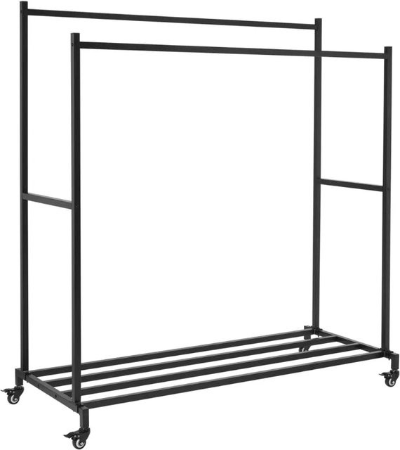 DELUKE Kleiderständer LEO Kleiderstange aus Metall in Schwarz, B/T/H: 150 x 62 x 160 cm - Bild 1