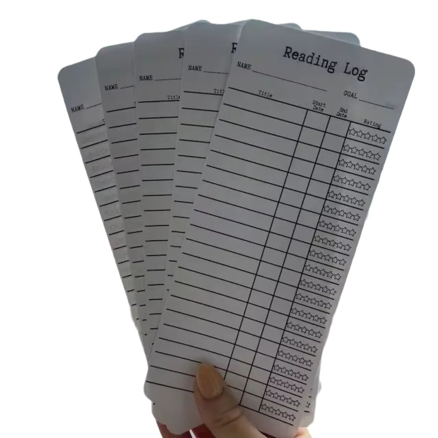 12 Stück Leselog-Lesezeichen als Buch-Tracker und Leselisten aus Papier in Weiß - Bild 3