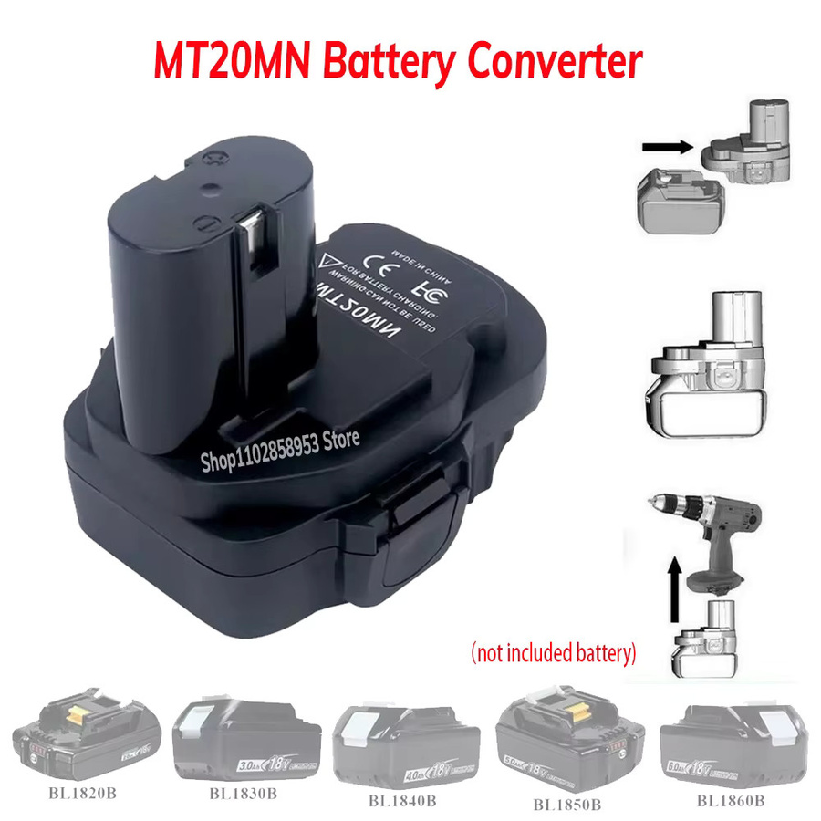GiFi Power Batterie Konverter Adapter Mt20mn für Makita 18V Lithium-Ionen Batterien auf Makita 18V Ni-CD und Ni-MH Batterien, Schwarz - Bild 4