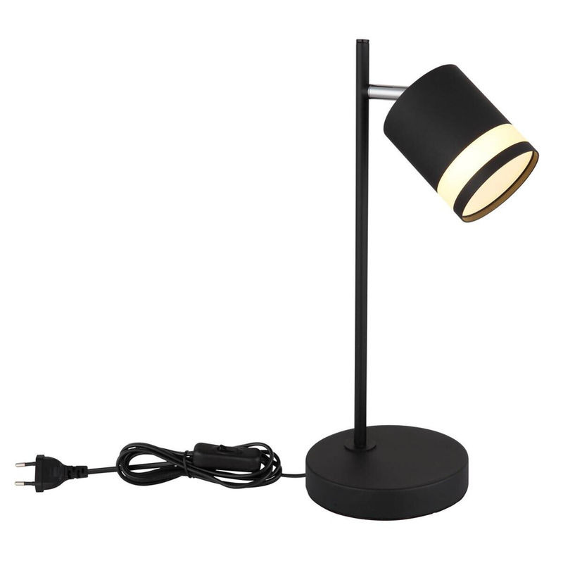 GLOBO Tischleuchte modern in Schwarz aus Metall und Kunststoff mit Opal-Diffusor, B/H/T: 15 x 40 x 12,7 cm - Bild 2