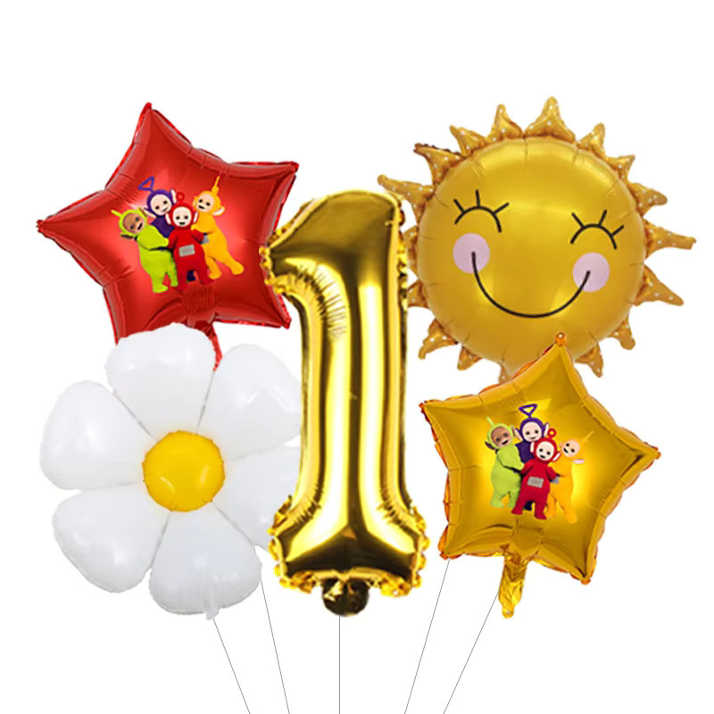 Teletubbies Ballons Set von Bandai aus Aluminiumfolie in Multicolour für Kindergeburtstag und Babyparty als Wanddekoration - Bild 2