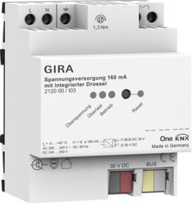 Gira KNX-Spannungsversorgung REG 212000 160mA Drossel in Weiß - Bild 1