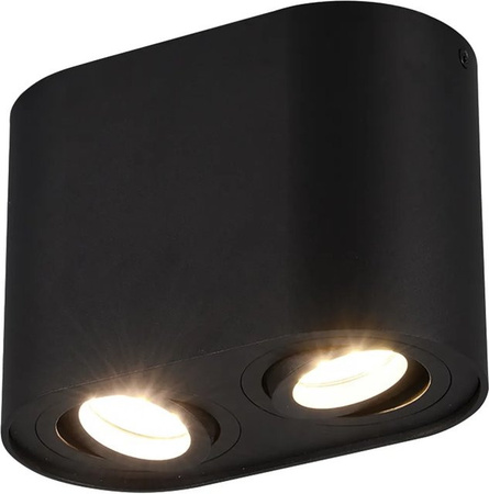 Trio Deckenleuchte Cookie 2-flammig Schwarz matt B: 125 mm, T: 178 mm, H: 96 mm