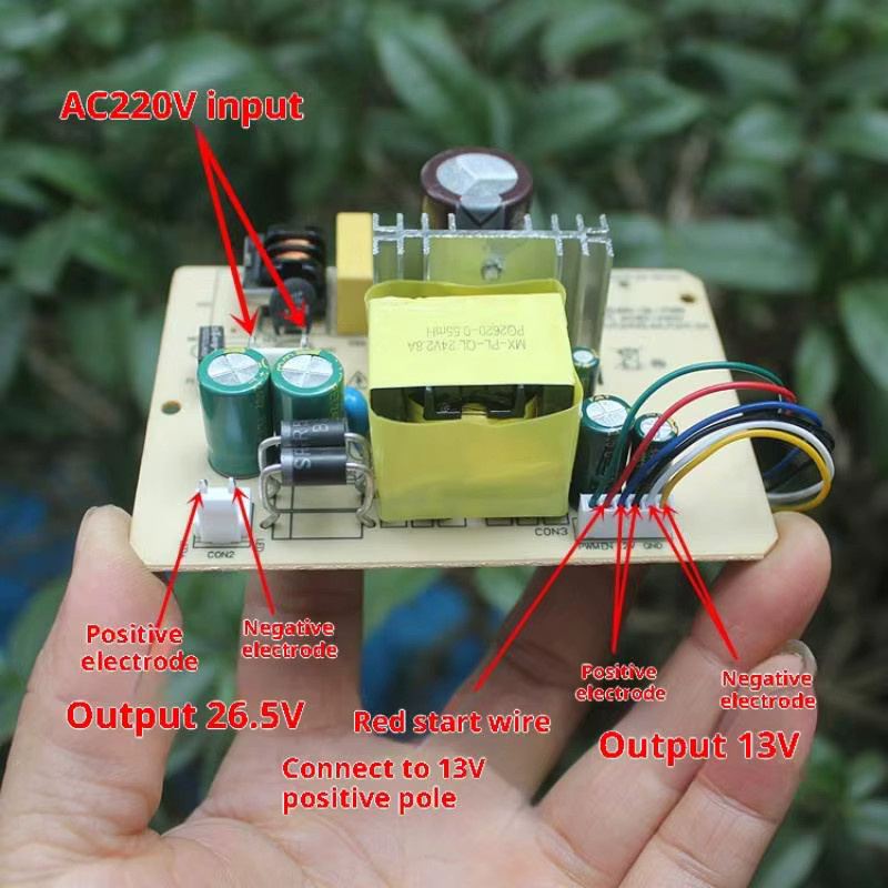 ESHYLALA Dual-Schaltnetzteil mit AC220V Eingang und DC26,5V 2,4A sowie 13V 1,5A Ausgang in Multicolour - Bild 2