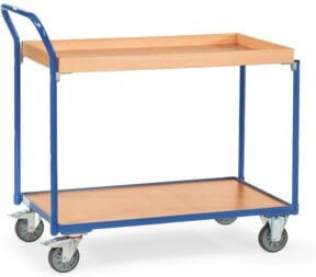 Fetra Tischwagen 3740 mit TPE-Reifen in Blau, Tragkraft 300 kg, B/T/H: 81,5 x 80,0 x 57,0 cm - Bild 1