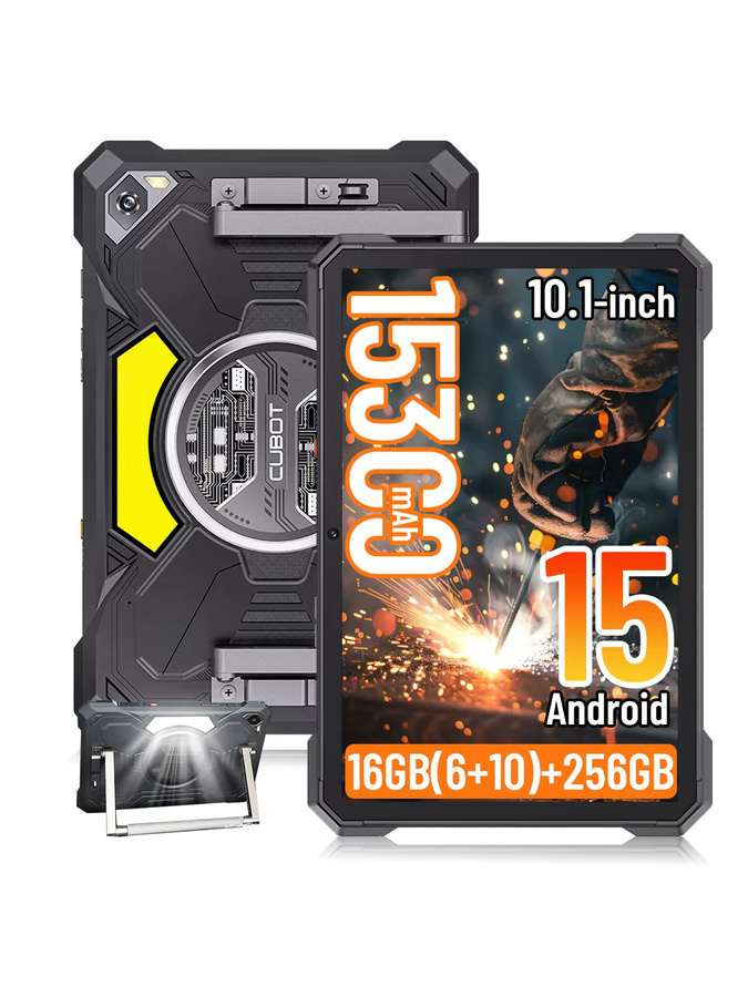 Cubot TAB KingKong S Tablet mit 10,1 Zoll Display, Android 15, 16GB RAM, 256GB Speicher, 15300mAh Akku und 48MP Kamera in Schwarz - Bild 6