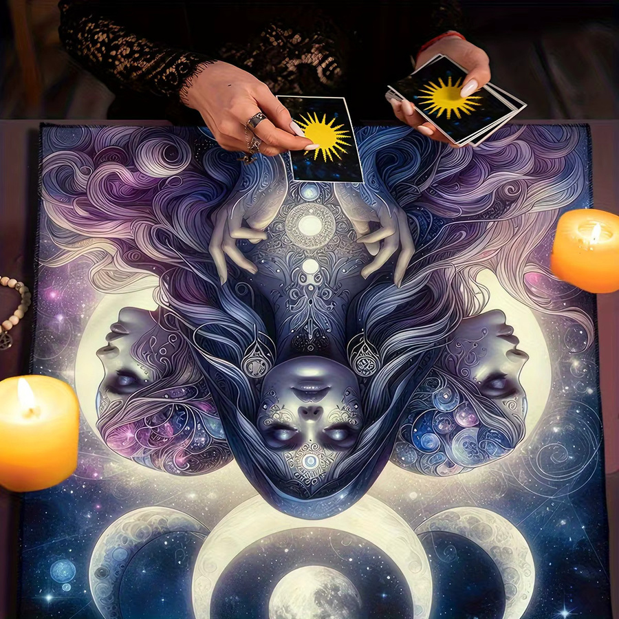 VIKAMA Tischdecke Lila Mystic Tarot Astrologie Wasserdichtes Altartuch für Meditation und Boho-Dekor - Bild 2