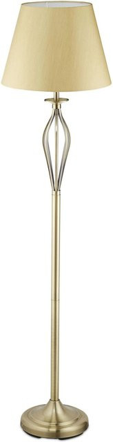 Relaxdays Stehlampe aus Stahl und Stoff in Gold Antik, Höhe: 158 cm, Durchmesser: 39 cm - Bild 1