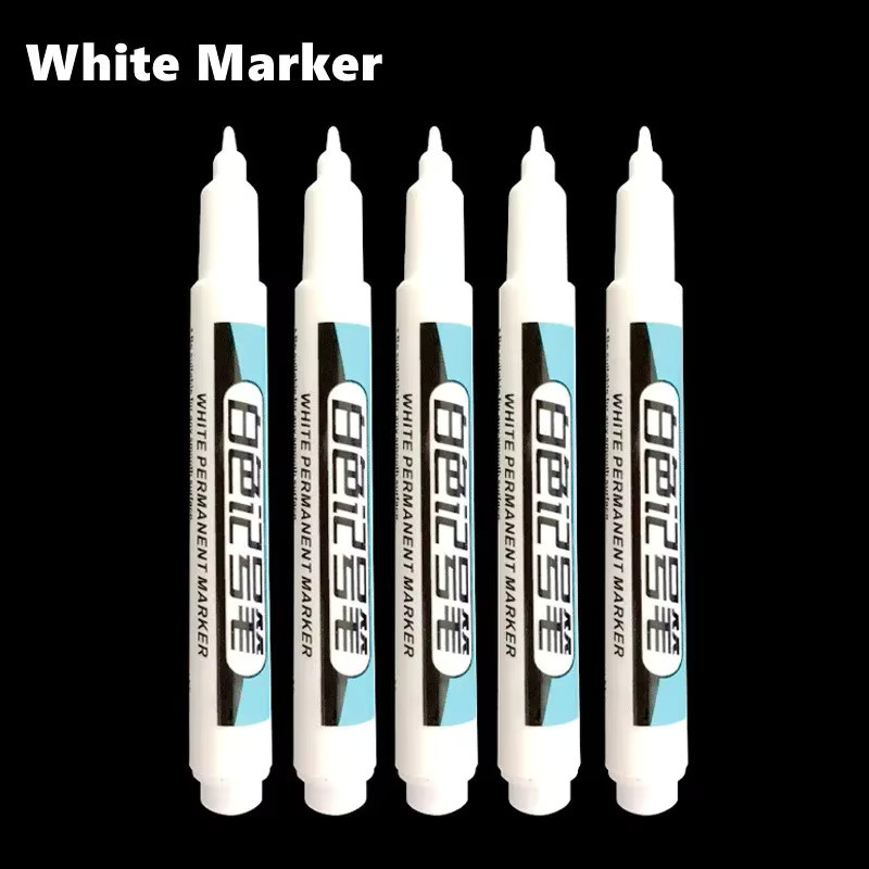 Permanente weiße Marker Stifte für Graffiti und Malerei auf Glas, Reifen oder Notebook, wasserfeste Gelstifte in 0,7mm, 1mm und 2,5mm - Bild 4